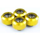 PrimoChill Revolver Straight Knurled Grip Anodized Gold (4PK) Compression Fitting