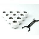 PrimoChill Revolver Straight Knurled Grip Anodized White (4PK) Compression Fitting