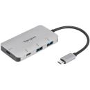 Targus USB-C Multi-Port Hub with 2x USB-A and 2x USB-C Ports with 100W PD Pass-Thru Silver (ACH228AP)