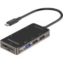 PROMATE Ultra-Fast Compact 7-in-1 Multi-Port USB-C Hub Black (PrimeHub-Lite)