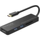 PROMATE Multi-Function High Speed USB-C Hub Black (LinkHub-C)