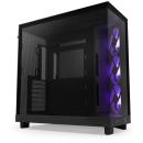 NZXT H6 Flow RGB Compact Dual-Chamber Mid-Tower Airflow Case fits ATX with TG Black (CC-H61FB-R1)