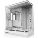 NZXT H9 Flow Large Dual-Chamber Mid-Tower Airflow Case fits E-ATX with TG White (CM-H92FW-01)