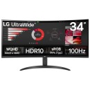 LG 34" UltraGear Curved VA Monitor 3440x1440 100Hz 5ms HDMI DP FreeSync (34WR50QK-B)