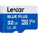 Lexar 32GB Blue Plus MicroSDHC Memory Card (LMSBLPL032G)