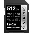 Lexar 512GB Professional Silver Plus UHS-I SDXC Memory Card (LSDSIPL512G)